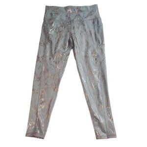Blue Silver snake skin look 2 pocket legging pants XL